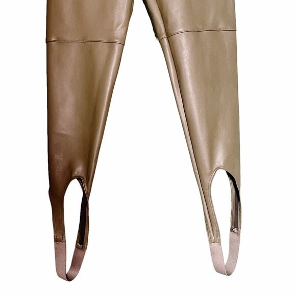 NWT Alix NYC Brower Faux Leather Stirrup Leggings Pine Green Women’s Size Small - Picture 6 of 14